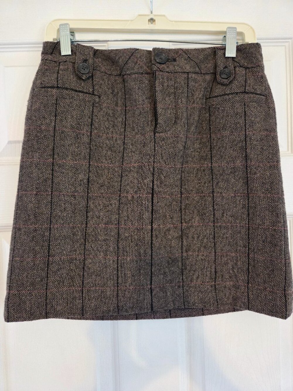 Eddie Bauer Brown Petite Wool Blend Skirt